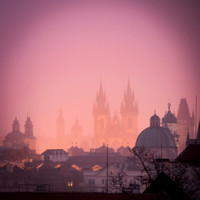 Lightening strike on St Vitus cathedral Prague