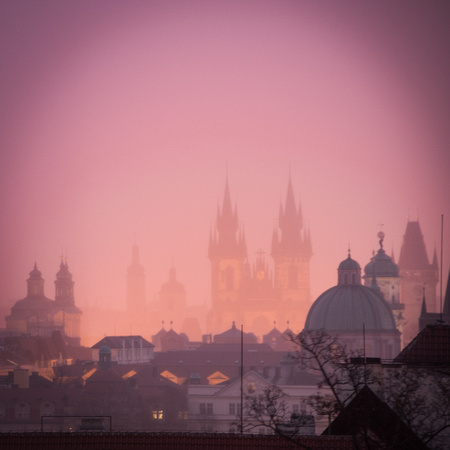 Lightening strike on St Vitus cathedral Prague